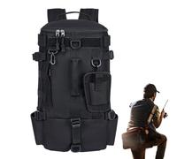 Fish Backpack with Rod Holder - Waterproof Bait Storage Pack, Outdoor Survival Gear, Multi Purpose Bag With Easy Handling | Convenient Fishing Backpack for Kayak Trips Motorcycle Travel Hunting Everyd