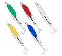Fish Bait Trap - Bait de Artificial | Shining Fishing Lures, 5 Piezas Stainless Steel Fishing Bait, Rotating Shining Baits for Men Anglers Travel Dad Adventures Camping Outdoor Husband