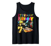 Fish Birthday Boy Party Animal 7º cumpleaños Camiseta sin Mangas