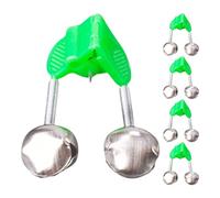 Fish Bite Alarm Bells - Juego de 5 pinzas de varilla con clip, alerta de diseño, abrazadera de acero inoxidable, alta sensibilidad de sonido activador | Double Bell Fishing for tip Night Angling Bait