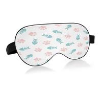 Fish Bone and Cat Paw Print Sleep Mask Lightweight Soft Breathable Eye Mask with Adjustable Strap Blackout Eye Mask for Women Men for Travel Night Sleeping