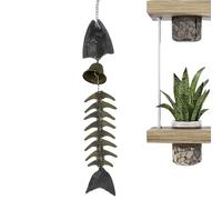 Fish Bone Wind Chime, Metal Outdoor Windchimes, Soothing Vintage Hanging Decoration with Gentle Sound, Relaxing Wind Bells for Women, Patio, Balcony, Porch, Yard, Mom Gift, Outdoor Home Decor