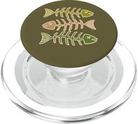 Fish Bones - Juguete Retro para Gatos de Pesca con Alimentos, Color marrón y Verde PopSockets PopGrip para MagSafe
