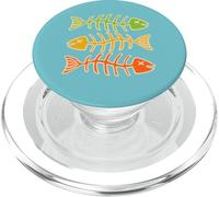 Fish Bones - Juguete Retro para Gatos de Pesca en Amarillo, Naranja y Verde PopSockets PopGrip para MagSafe