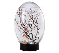Fish Bowls Centerpieces, Small Bowl Light, 7.09x4.72 Inches, Fan Branch Tree, Aquaponic Glass Planter, Modern Table Accent for Home and Studio Decoration, Transparent