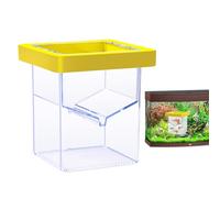 Fish Breeder Box, Floating Isolation Breeding Box, Sturdy Suction Cup Hatching Container, Aquarium Hatchery Incubator for Baby Shrimp and Guppy, 4.33x3.39x3.39 Inches