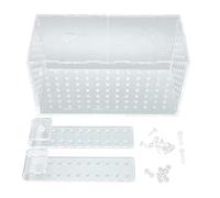 Fish Breeding Isolation Box | Transparent Acrylic Hatchery with Adjustable Hook | Escape - Proof Lid & Water Flow Holes | for Aquarium Fish Container/Breeding/Fry Guarding (20 * 10 * 11CM)