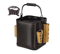 Fish Bucket - Fishing Bucket | Portable Fishing Water Pail | Double Zipper Lure Bag Waterproof Storage Rod Holder Lightweight | Buckets For Caught Fish For Camping Boating Outdoor