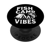 Fish Camp Vibes - Camisa de Pesca para Acampar al Aire Libre, Viaje al Lago PopSockets PopGrip Adhesivo