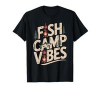 Fish Camp Vibes - Camiseta Divertida para Acampar y Pescar al Aire Libre Camiseta