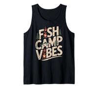 Fish Camp Vibes - Camiseta Divertida para Acampar y Pescar al Aire Libre Camiseta sin Mangas