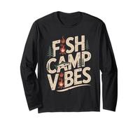 Fish Camp Vibes - Camiseta Divertida para Acampar y Pescar al Aire Libre Manga Larga