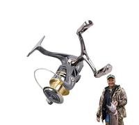 Fish Carrete Rotating, Gear Ratio Double Rocker Arm Fishing, Compact 110 lbs Max Drag, Rust-Proof Catcher for Freshwater, Ice, Lake, Surf, Pier, Inshore Trout Fly Fishing