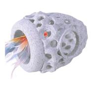 Fish Cave, Aquarium Decor Caves, Porous Stone Ornament, Safe Design, Natural Hiding, Breeding Climbing Resting Use,7x8cm, Compact and Easy To Clean, 1 Piece