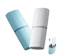 FISH DRAGATE 2 pcs Cepillo de Dientes Travel Case,Estuche Cepillo Dientes,Kit Cepillo Dientes Viaje,Funda Cepillo Dientes,Caja Organizador para Viajes hogar Escuela,Neceser Cepillo Dientes White+Azul