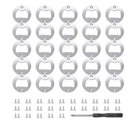 FISH DRAGATE 25 pcs Abrebotellas Inserto metal para Abridor,insertos de acero inoxidable con tornillos,destornillador,Accesorio Redondo,para cocina, restaurante, bar, bricolaje