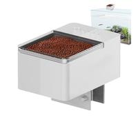 Fish Feeder Automatic Dispenser, Aquarium Food Timer Device, Versatile Precision Feeder Tool for Aquariums, Supports Flakes Pellets Powder Feeding, Black, 12.5x8.5x9.4cm
