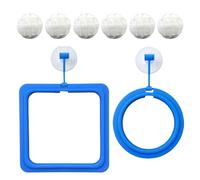 Fish Feeding Ring, 2X Aquarium Floating Food Feeders with 6 Nitrifying Balls, Suction Cup Feeding Rings Turtle, Betta, Guppy, Small Fish, Ideal Fish Care Tool For Aquatic Pets
