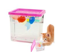 Fish Figure Play Set, Simulation Floating Sea Animals, Small Cat Toy, 3.94x3.54x2.36 Inches, Educational Model Decor, Favors for Kids, Babies, Kittens, Interactive Bath Toy Fun