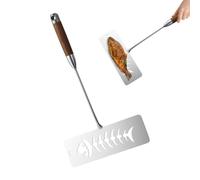 Fish Flipper Stainless Steel Kitchen Tool Wooden Grip Cooking Turner