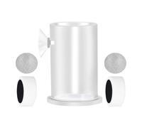 Fish Food Alimentador, transparente Fish Tank Feeder Dish, Suction Cup Design, Anti-Drift Ring, Leak Net, Cylindrical Shape, Water Accessories for Home Aquarium, 1,18 x 2,76 pulgadas