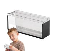 Fish Hatching Box, Clear Fish Viewing Container, Portable Aquarium Breeder, Acrylic with Lid and Scale, Indoor Outdoor Use, Small Isolation Box 6.5x2.76x1.97 Inches