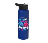 Fish He Or Fish She Mommy To Be - Baby Shower con revelación de género Stainless Steel Insulated Water Bottle