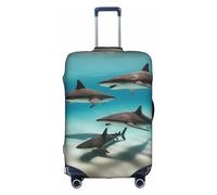Fish in The Deep Sea - Funda protectora para maleta, antiarañazos, protector de equipaje, 18-32 pulgadas, adecuado para viajes, viajes de negocios, White, M