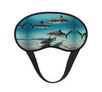 Fish in The Deep Sea - Máscara de dormir cómoda de satén con borde negro para bloquear la luz y dormir reparador