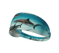 Fish in The Deep Sea Picture Diadema elástica para ejercicio, diadema para hombres y mujeres, banda para el pelo para yoga fitness