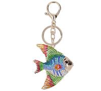 Fish Keychains Shiny Metallic Luster Cute Tropical Fish Rhinestones Fish Key Chain Hand Crafted for Women Handbag Accessories Zinc Alloy Czech Rhinestones
