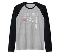 Fish Life Matter. Japanese Tuna Art Fisherman Marine Biology Camiseta Manga Raglan