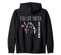 Fish Life Matter. Japanese Tuna Art Fisherman Marine Biology Sudadera con Capucha