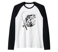 Fish On Worries Gone Funny Relajante Alivio del estrés Pesca Camiseta Manga Raglan
