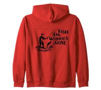 Fish On Worries Gone Funny Relajante Alivio del estrés Pesca Sudadera con Capucha