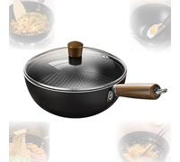 Fish Scale Pattern Flat Bottom Non-Stick Pan, 2025 New Uncoated Non-Stick Household Cooking Pan, for Induction & Gas Stoves, High Purity Frying Pans for Cooking (11in)