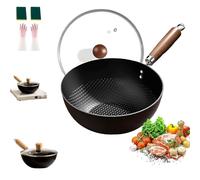 Fish Scale Pattern Flat Bottom Non-Stick Pan, 2025 New Uncoated Non-Stick Household Cooking Pan, High Purity Frying Pans for Cooking, for Families, Single Women, Kitchens (8.1in(20.5cm))