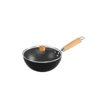 Fish Scale Pattern Flat Bottom Non-Stick Pan with Glass Lid, No Chemical Coated High Purity Frying Pans for Cooking, for Induction & Gas Stoves (Without lid,Diameter 10.2in)