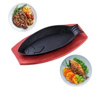 Fish Shaped Cast Iron Grill Pan | Nonstick Grill Cookware With Tray