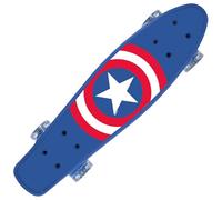 Fish Skateboard, monopatín 55 cm, Tabla Antideslizante, Ligera, Estable de 20 a 50 kg (Marvel Avengers Captain America 2)