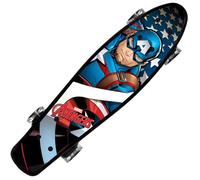 Fish Skateboard, monopatín 55 cm, Tabla Antideslizante, Ligera, Estable de 20 a 50 kg (Marvel Avengers Captain America)