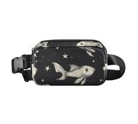 Fish Star Beauty - Riñonera de moda para mujeres, hombres, adolescentes, mini riñonera con correa ajustable para ciclismo, senderismo, gimnasio, belleza estrella de pez, talla única, Fish Star Beauty,