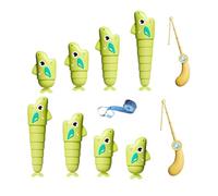 Fish Table Game - Interactive Kids Fishing Toy for Boys and Girls | Compact Hand-Eye Coordination and Fine Motor Skills Game for Family Playtime Kindergarten School Nursery ABS Green Blue 20x4.8x19cm