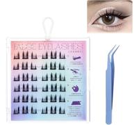 Fish Tails Glueless Press-On Eyelashes,Press on Lashes No Glue Needed,Lash Clusters,Self-adhesive eyelashes,Press On Eyelashes No Glue Needed (Dense Cat Type)
