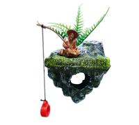 Fish Tank Accessories - Small Realistic Collectible Figurines | 50g Fisherman Island Fish Aquarium Accessories,for Betta Shrimp Habitat Landscaping Home Apartment Office Restaurant Farmhouse