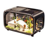 Fish Tank, Betta Aquarium Bowl, Clear Acrylic Aquatic Container, Small Snails Shrimp Turtle Habitat, Planting Landscape Display for Desktop, Home, Pet Use, 15.75x8.94x10.04 Inches