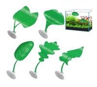 Fish Tank Decor - Artificial Leaf Ornaments | 5-Piece Reptile Decorations for Terrarium | for Snake Corn Bearded Dragon Lizard Gecko Freshwater Saltwater Indoor