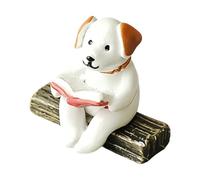 Fish Tank Decorations - Mini Dog Figurines Waterproof Miniature Animals | Cute Reading Dog Aquarium Ornaments for Turtle Reptile Tanks Shrimp Axolotl Snake Gecko Tank Landscape Decoration Accessory