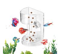 Fish Tank Feeder Acrylic Clear Anti Drift Suction Cup Sinking Dispenser Rin | Smart 9,5 x 7 x 7 cm Tropical Aqua Provisions Tracker Maintains Water Clarity Seamlessly Making Vacation Absence Maintenance