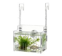 Fish Tank Holder - Acrylic Hydroponic Basket Adjustable Height Double Hook, Aquarium Plant Pot, Transparent Underwater Shelf, Durable Plant Support | Vine Moss Aquatic Plants Landscaping Decorat
